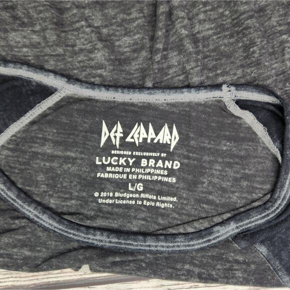 Lucky Brand Def Leppard Burnout Band Long Sleeve Shirt Size Large Concert - Picture 6 of 10